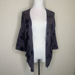 frenchi Gray Black Tie Dye Thin Cardigan Sz XS